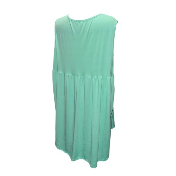 Sleeveless Mint Green Loose-Fit Tunic Dress With Pockets For Women Sz 2XL-3XL - Picture 8 of 9